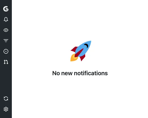 Screenshot of Gitify when all notifications are read